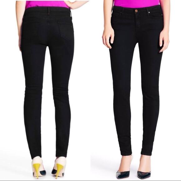 KATE SPADE Jeans Womens Size 26 Black Skinny Denim Casual Feminine Chic Capsule - Picture 1 of 9